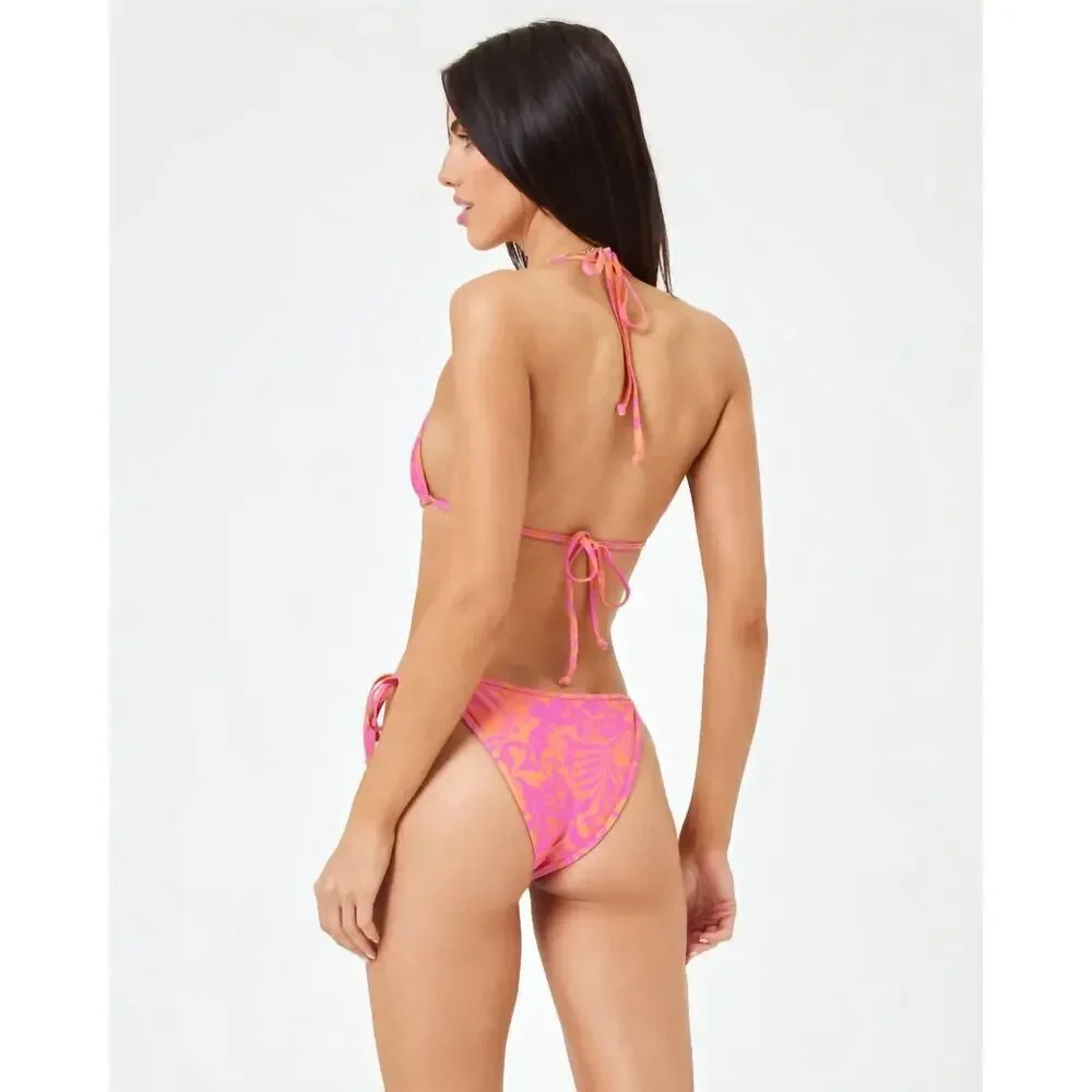L*Space Aspen Triangle Bikini Top Path To Paradise Print Size Medium NEW